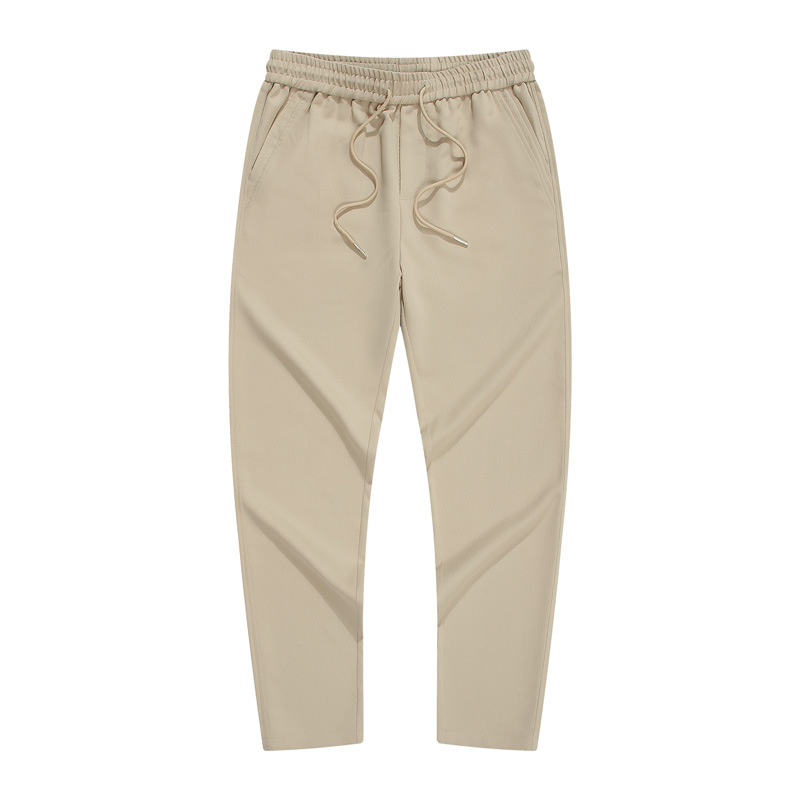 Men's Cropped Sweatpants with Elastic Waistband Straight Fit Pants