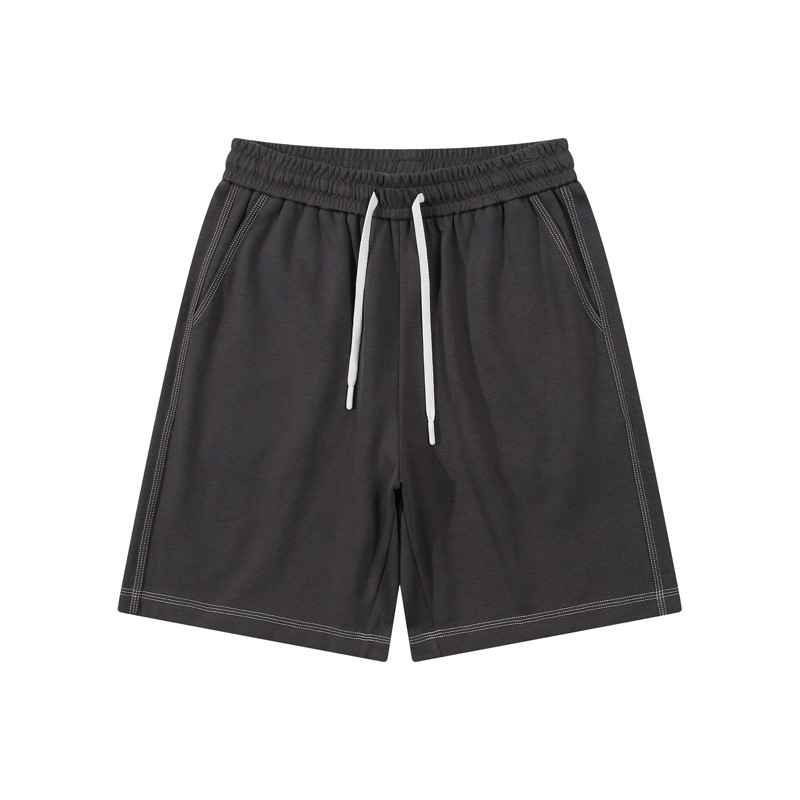 Men's Dark Gray Shorts with Elastic Waistband Autumn Shorts Fashion 