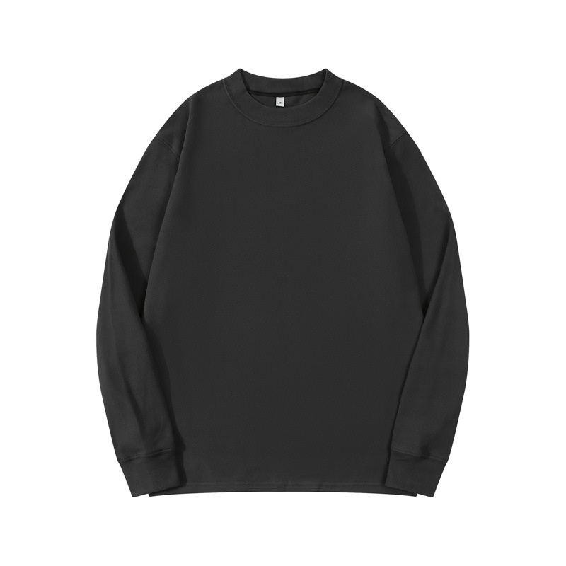 Men's Gray Fleece Crew Neck Sweatshirt Warm Sweatshirt 