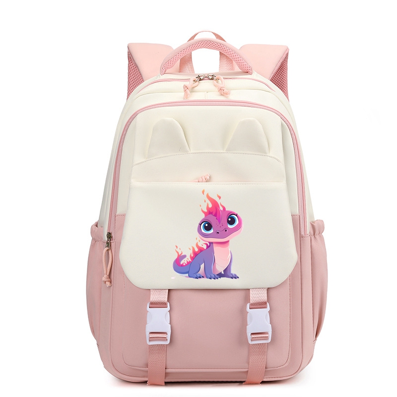 Fire Lizard 22" Nylon School Backpack for Girls Waterproof Multiple Pockets Gift for Kids