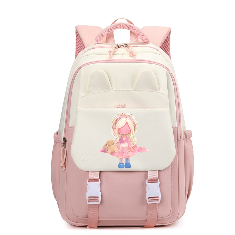 Pink Girl 22" Elementary School Backpack Waterproof 35L Book Bag Cute Graphic Bag Gifts