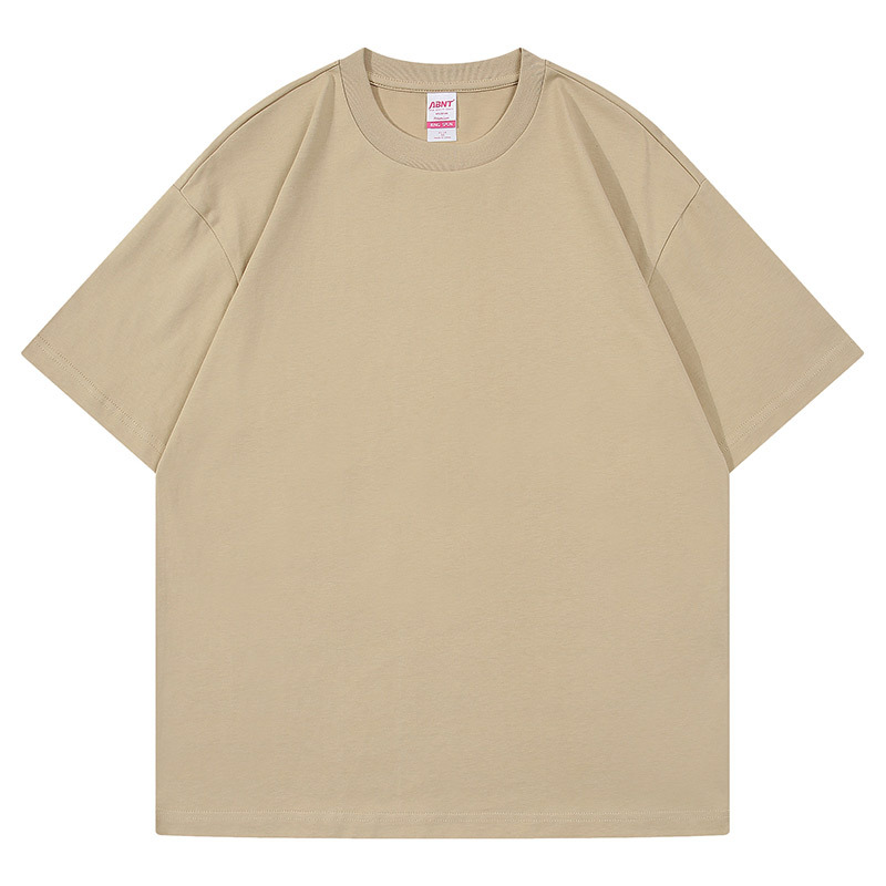 Men's Wheat Brown Drop Shoulder T Shirt Crew Neck Cotton T Shirt Plain T Shirt 