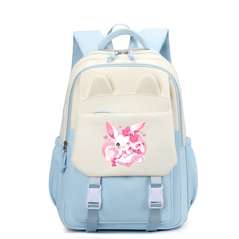 Anime Bunny Nylon School Backpack for Girls 35L Nice Book Bag for Kids