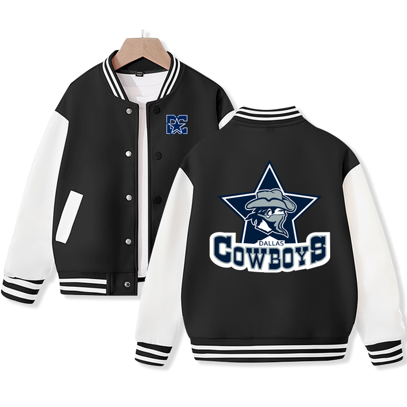 Kid's Dallas Varsity Jacket American Football Fans Letterman Jacket Cotton Tops