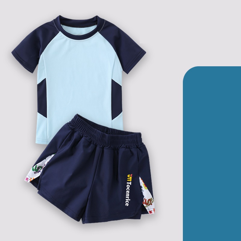 Boys Short Sleeve Swimsuits Kids Short Sleeve Swimsuits Trendy Kid's Swimwear