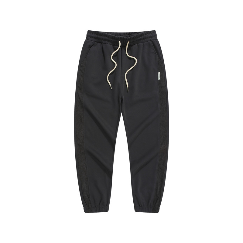 Men's Fashion Plain Dark Gray Autumn Sweatpants with Elastic Ankles Casual Men's Pants