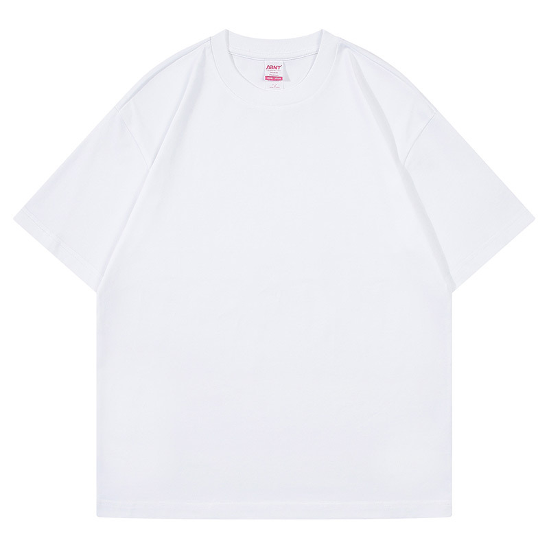 Men's White Drop Shoulder T Shirt Crew Neck Cotton T Shirt Plain T Shirt 