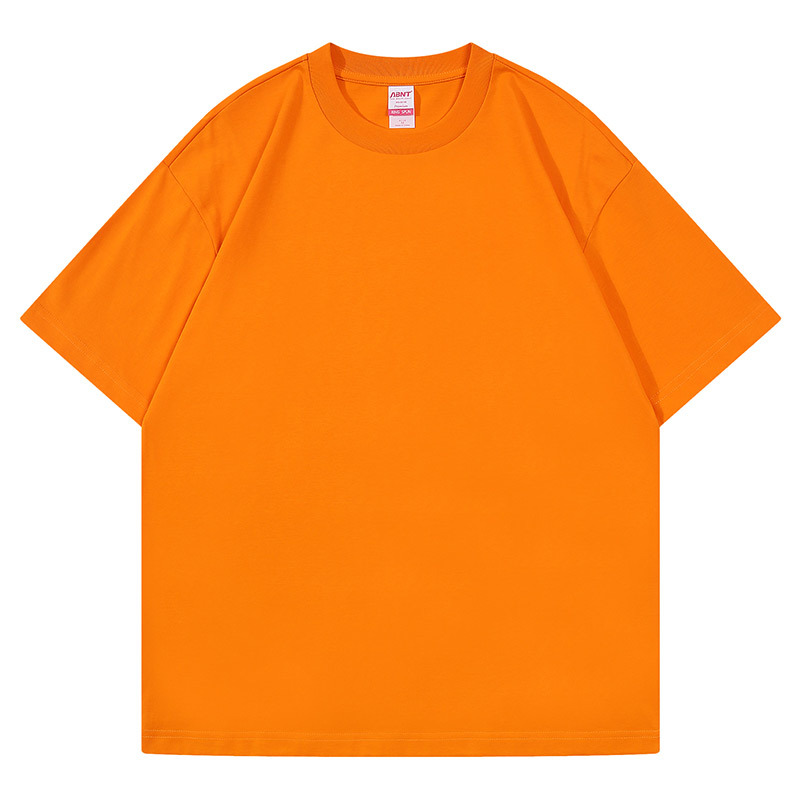 Men's Dark Orange Drop Shoulder T Shirt Crew Neck Cotton T Shirt Plain T Shirt 