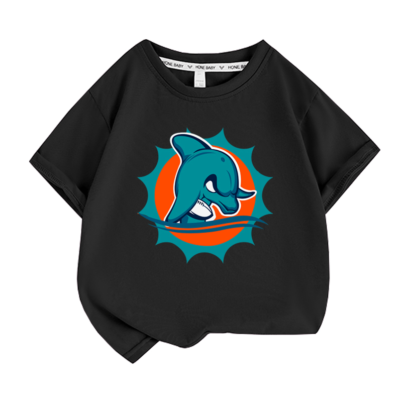 Kid's American Football Miami Graphic T-Shirt Round Neck Short Sleeves Cotton Made Ideal Gift