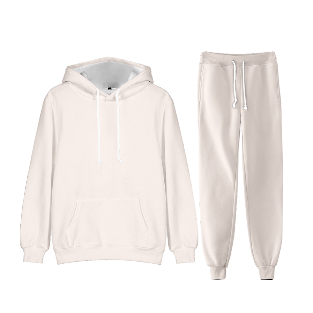 Sea Shell Long Sleeve Pullover Hoodie and Jogger Pants Plain Sea Shell Outfit 2 Pieces Suit Unisex Clothing for Adult
