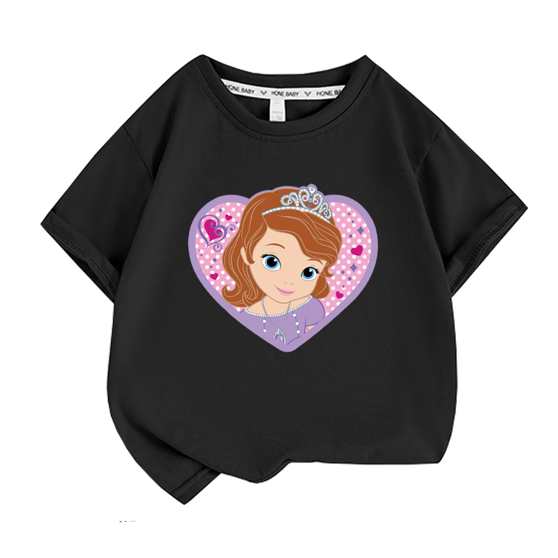 Kid's Princess Sofia T-Shirt Girl's Round Neck Short Sleeves Cotton T-Shirt Ideal Gift