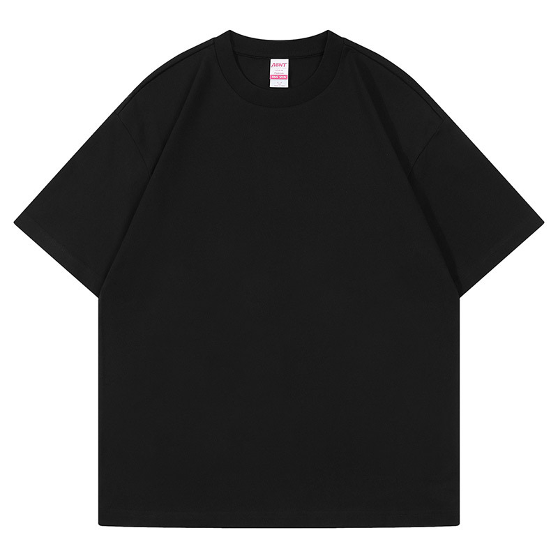 Men's Black Drop Shoulder T Shirt Crew Neck Cotton T Shirt Plain T Shirt 