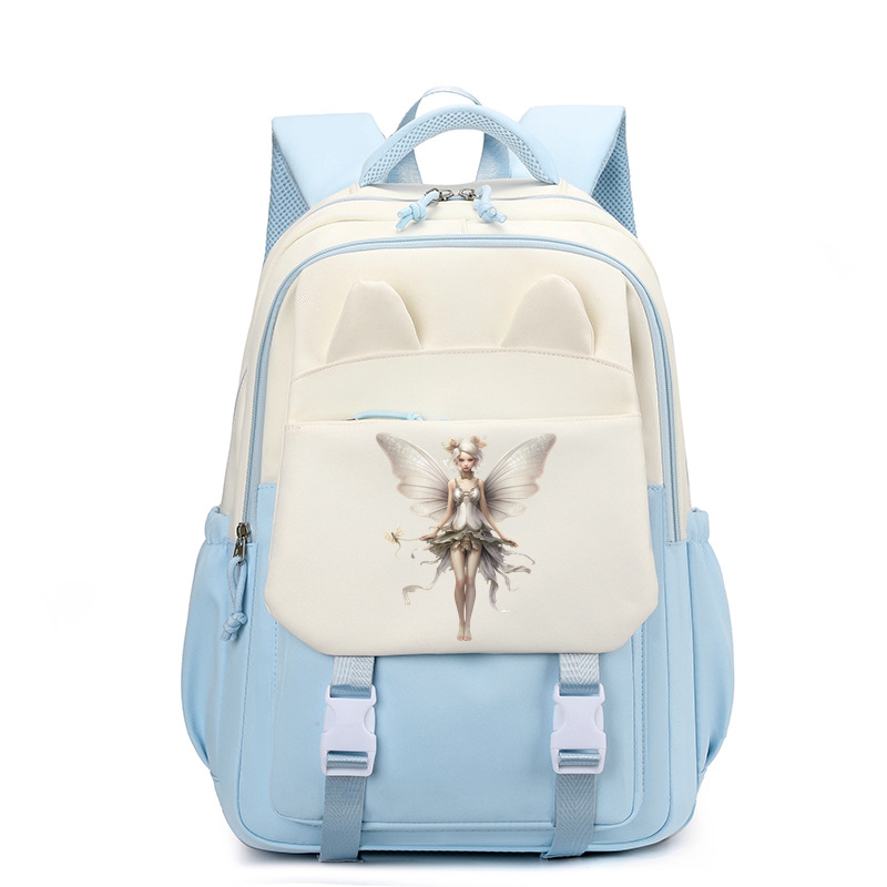 Fairy Nylon School Backpack for Girls 35L Flower Fairy Book Bag 