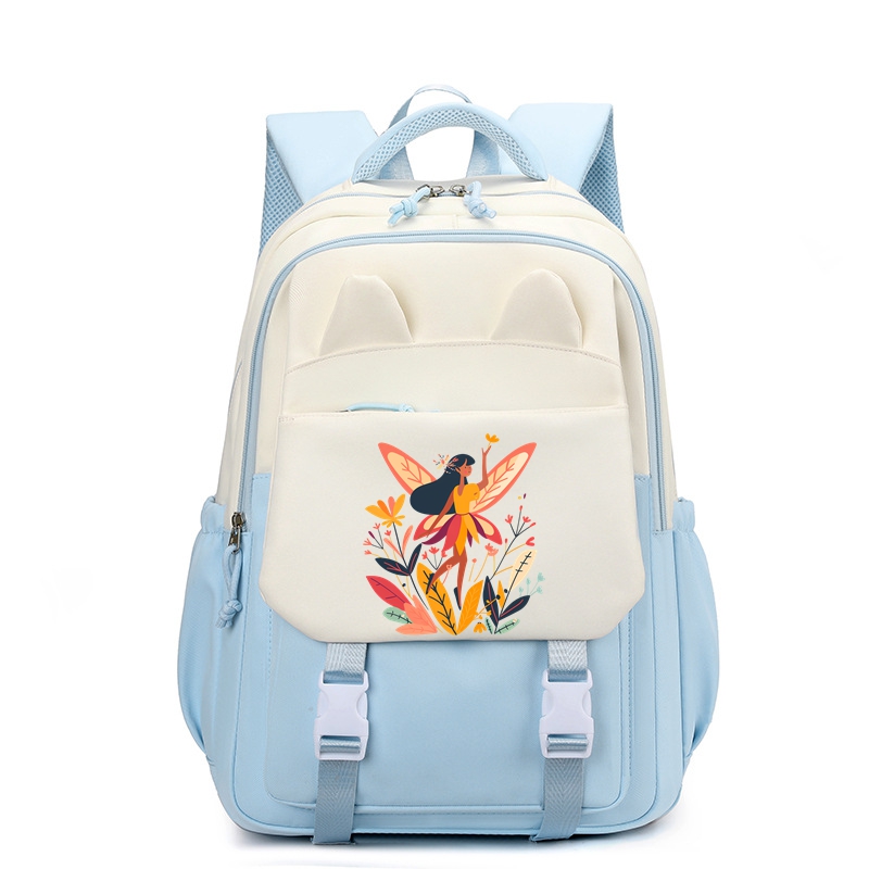 Fairy and Flower School Backpack for Girls 35L Elementary Book Bag Nice Gift for Kids