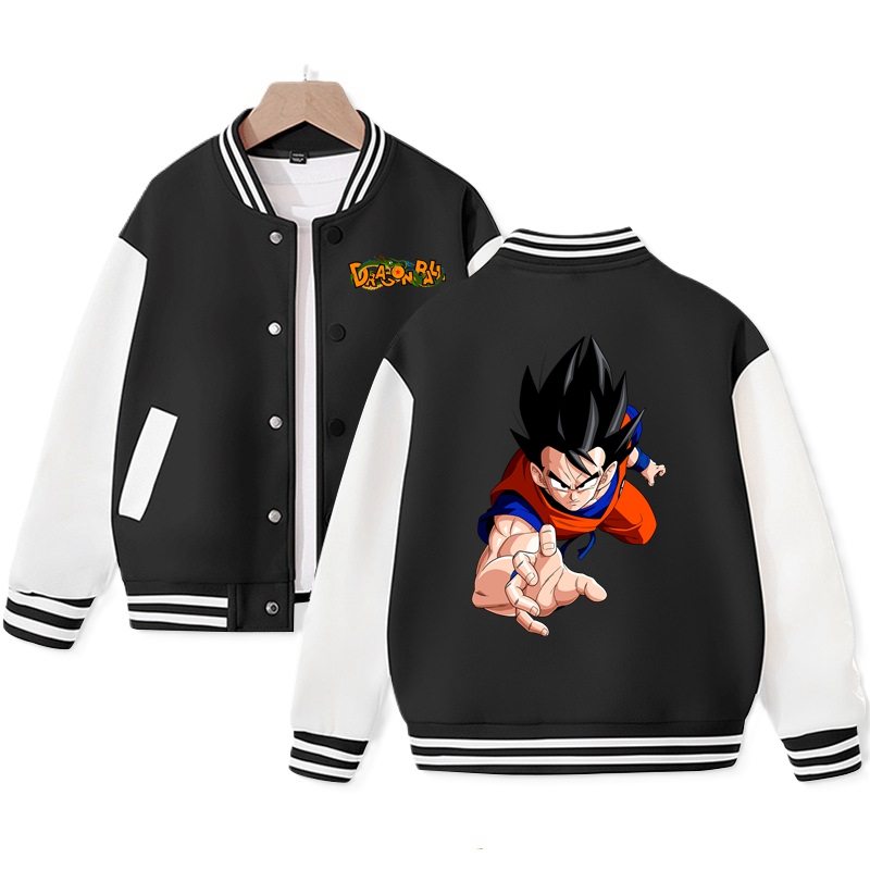 Kid's Dragon Ball Varsity Jacket Cute Animated Jacket Cotton Tops