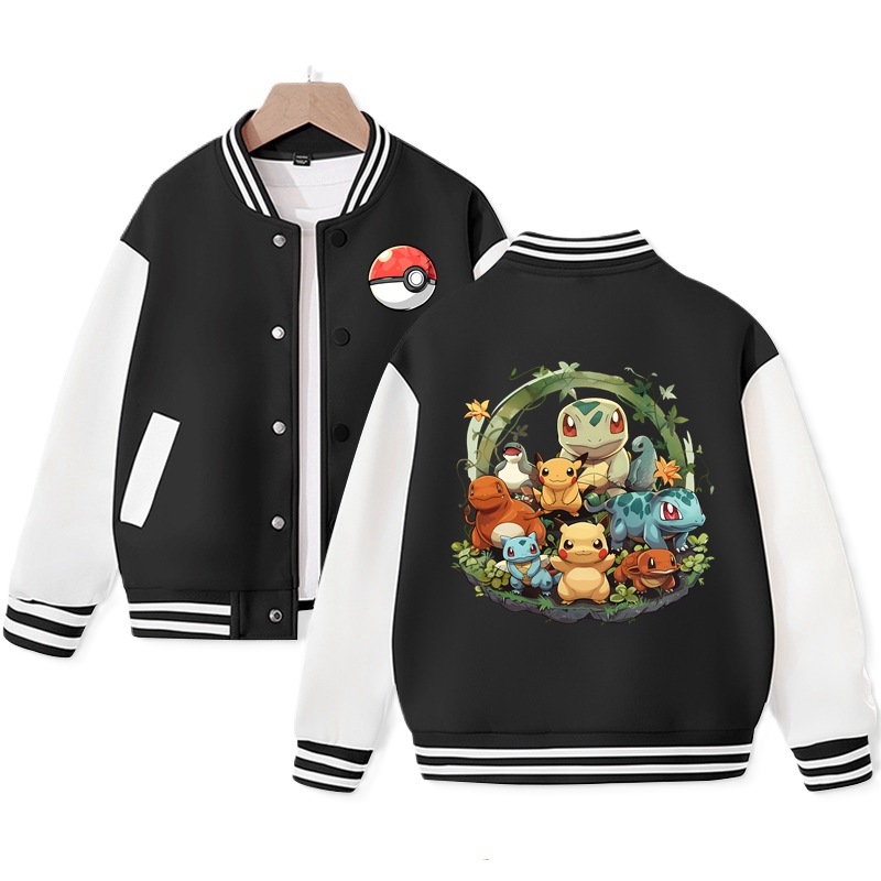 Pokemon Varsity Jacket for Kids Pikachu Jacket Cotton Jacket Trending Tops