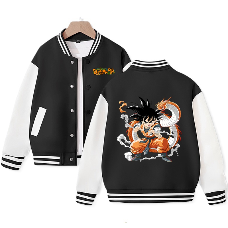 Dragon Ball Varsity Jacket for Kids Graphic Print Jacket Trending Cotton Tops