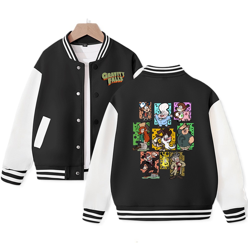 Gravity Falls Varsity Jacket for Kids Graphic Print Jacket Trending Cotton Tops