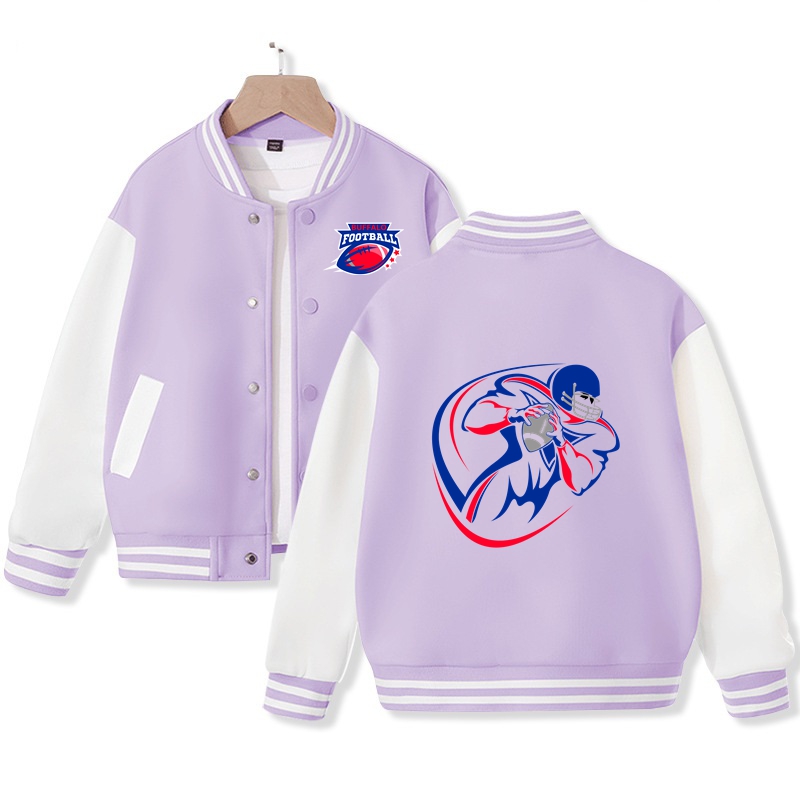 Kid's Buffalo American Football Varsity Jacket American Football Fans Letterman Jacket Cotton Tops