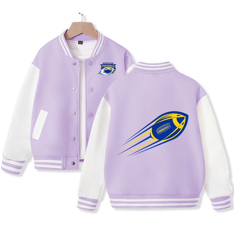 Kid's Los Angeles American Football Varsity Jacket Pop American Football Fans Letterman Jacket Cotton Tops