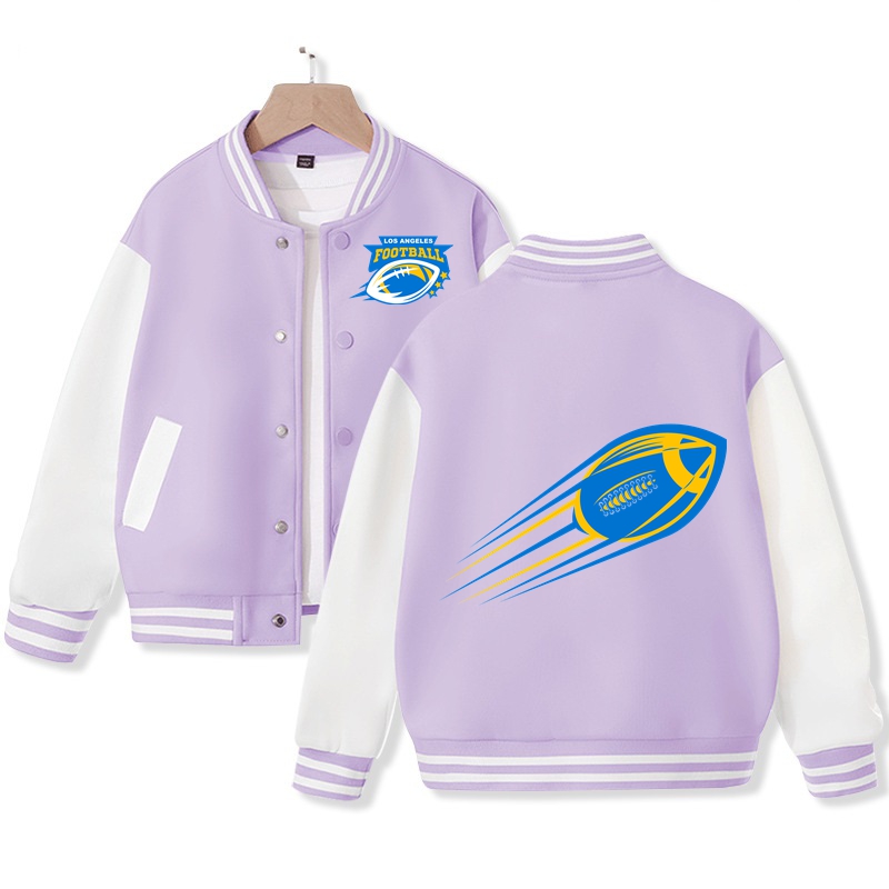 Kid's Los Angeles American Football Varsity Jacket American Football Fans Letterman Jacket Cotton Tops