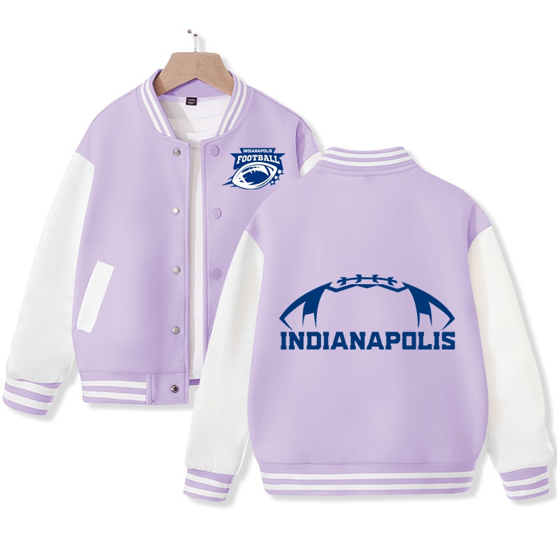Kid's Indianapolis American Football Varsity Jacket American Football Fans Letterman Jacket Cotton Tops