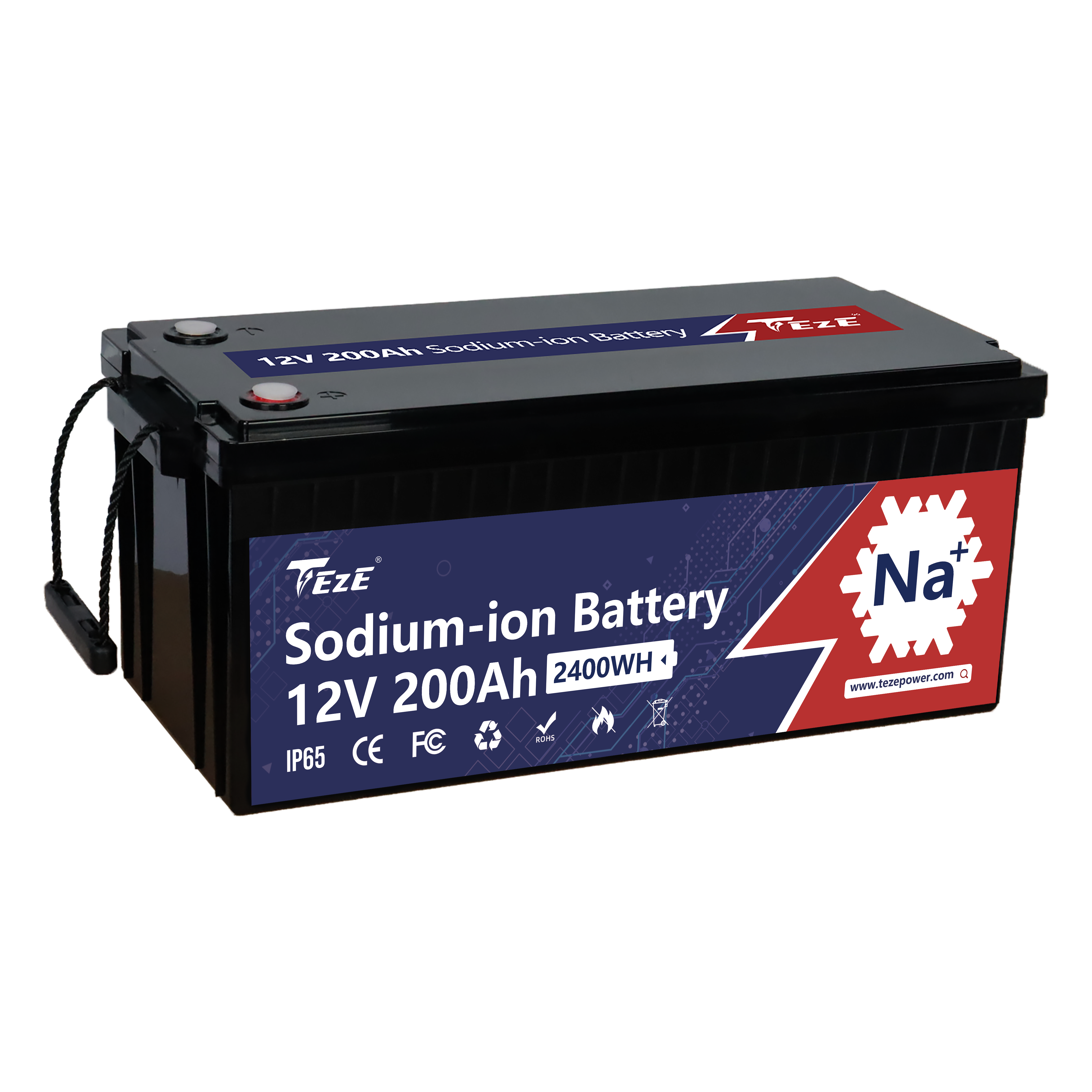 TezePower 12V 200Ah Sodium ion Battery with Bluetooth Smart 200A Daly BMS, Self-heating and Auto Balancing-TezePower