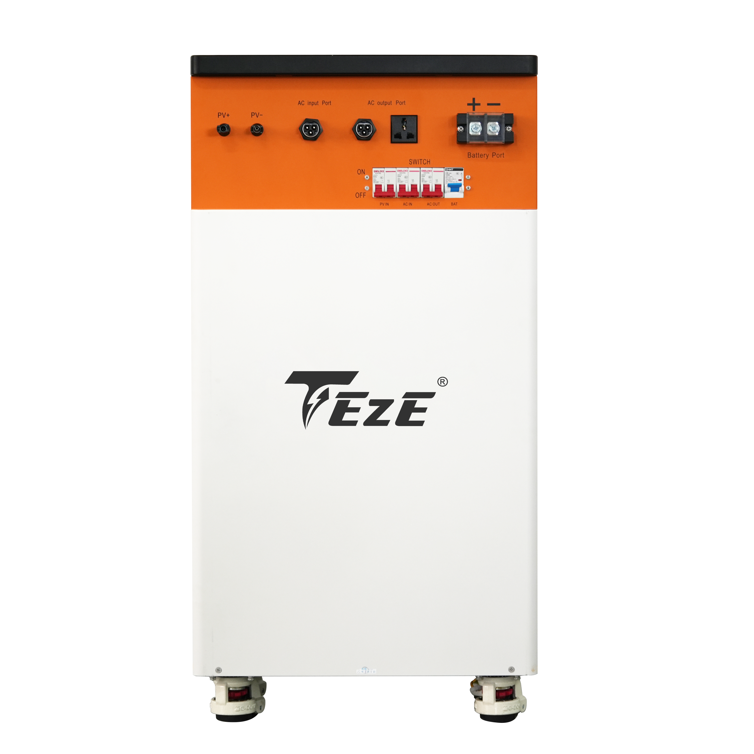 TezePower 51.2V 48V 300Ah All in One 15kWh LiFePO4 Battery Mobile ESS Built-in 5kw Inverter, BMS, MPPT, Active Balancer