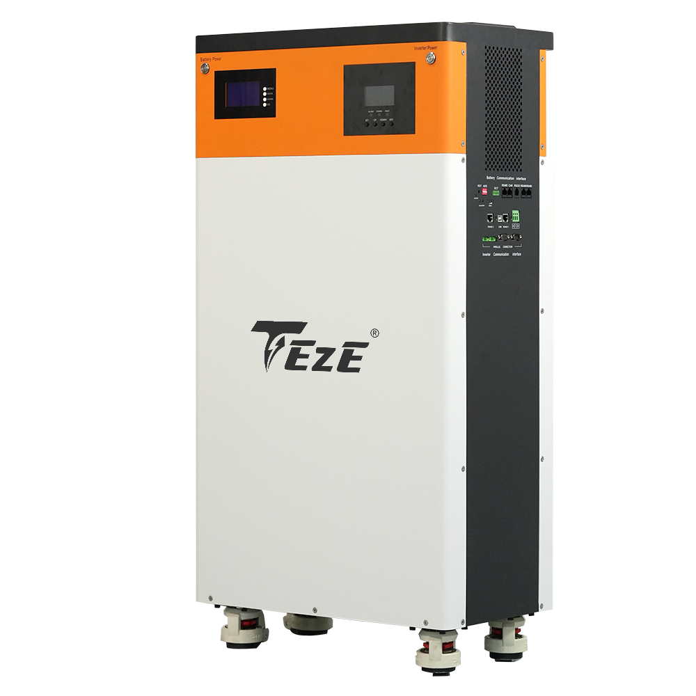 16kWh LiFePO4 Battery Built-in 6.5kW Hybrid Inverter, All-in-One Off-Grid ESS Energy Storage System with WiFi BMS, Heating & Active Balancing | TezePower