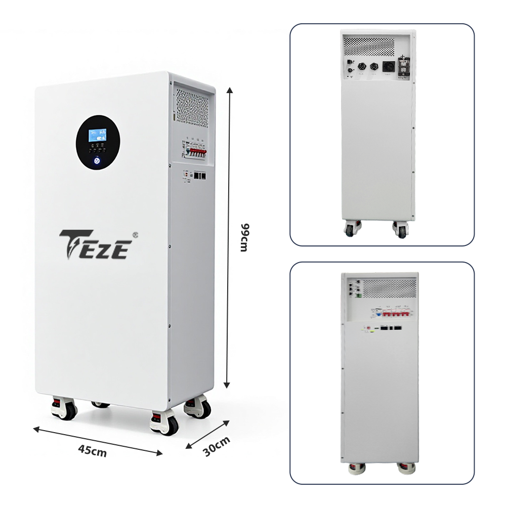 New TezePower 16kWh All in One LiFePO4 Battery 51.2V 314Ah Home Battery Storage Built-in 5kW Hybrid Off-grid Inverter, Smart Bluetooth JK BMS, Active Balancing