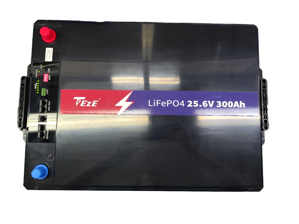 TezePower 24V 300Ah LiFePO4 Batterie Lithium with RS485/RS232/CAN Communication Ports, Built in WiFi and Bluetooth Smart 200A Daly BMS