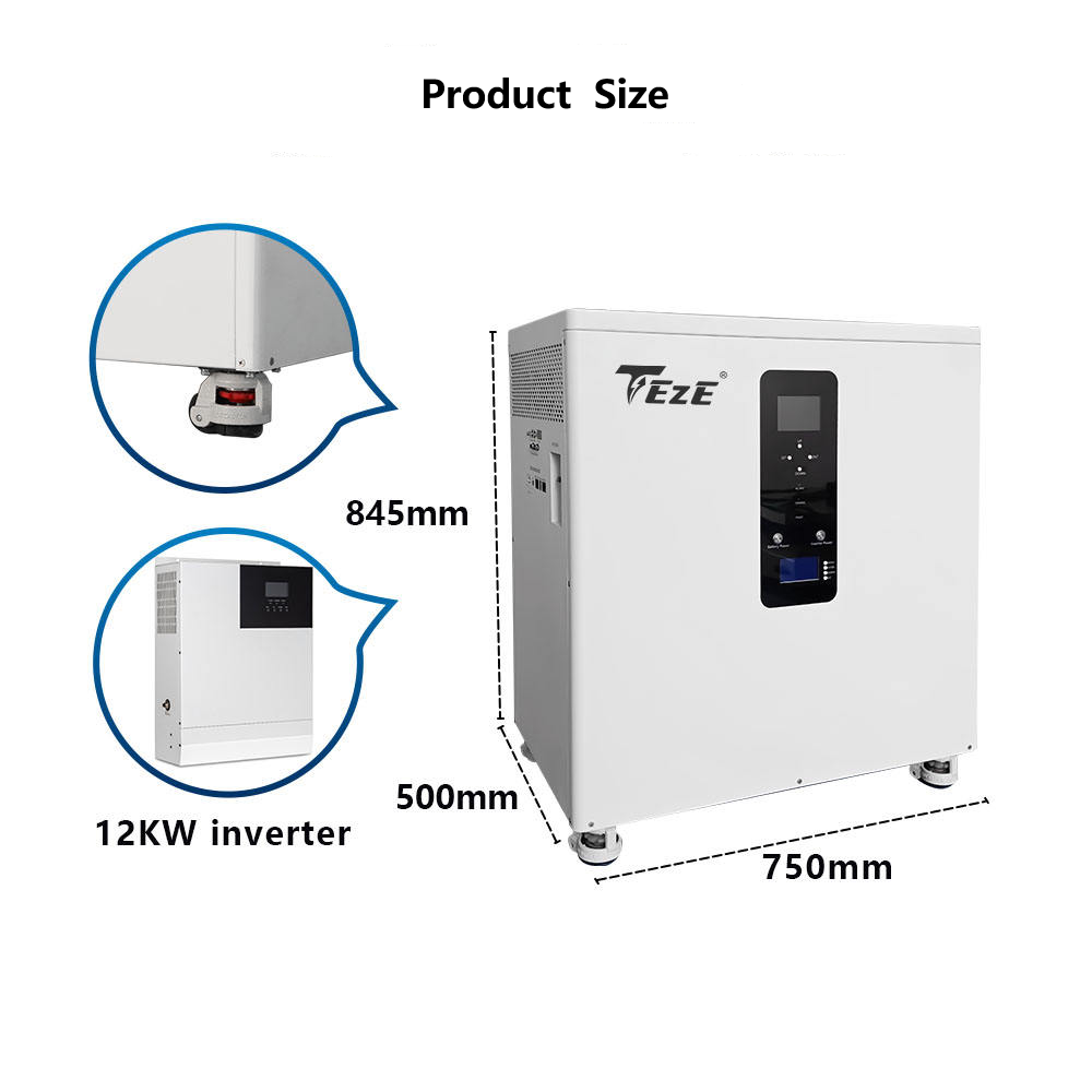 TezePower 51.2V 628Ah 32kwh 28kwh Built in 12kw Inverter Three Phase AC380V All in One Mobile ESS Battery +5A Active Balancer+WIFI MODULE +DDP