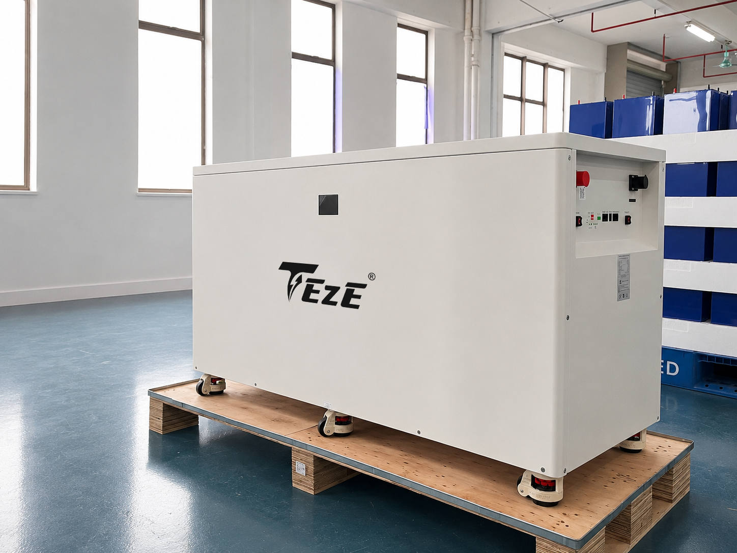 TezePower 51.2V 1256Ah 64KWh LiFePO4 Solar Battery ESS Home Energy Storage System with 300A BMS Active Equalization