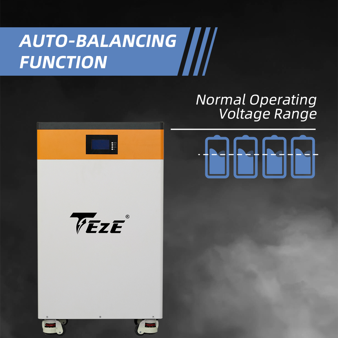 TezePower 51.2V 48V 200Ah LiFePO4 Battery 10kWh Lithium ion Battery Mobile ESS With Active Balancer, Home Energy Storage System-Backup Power for Home