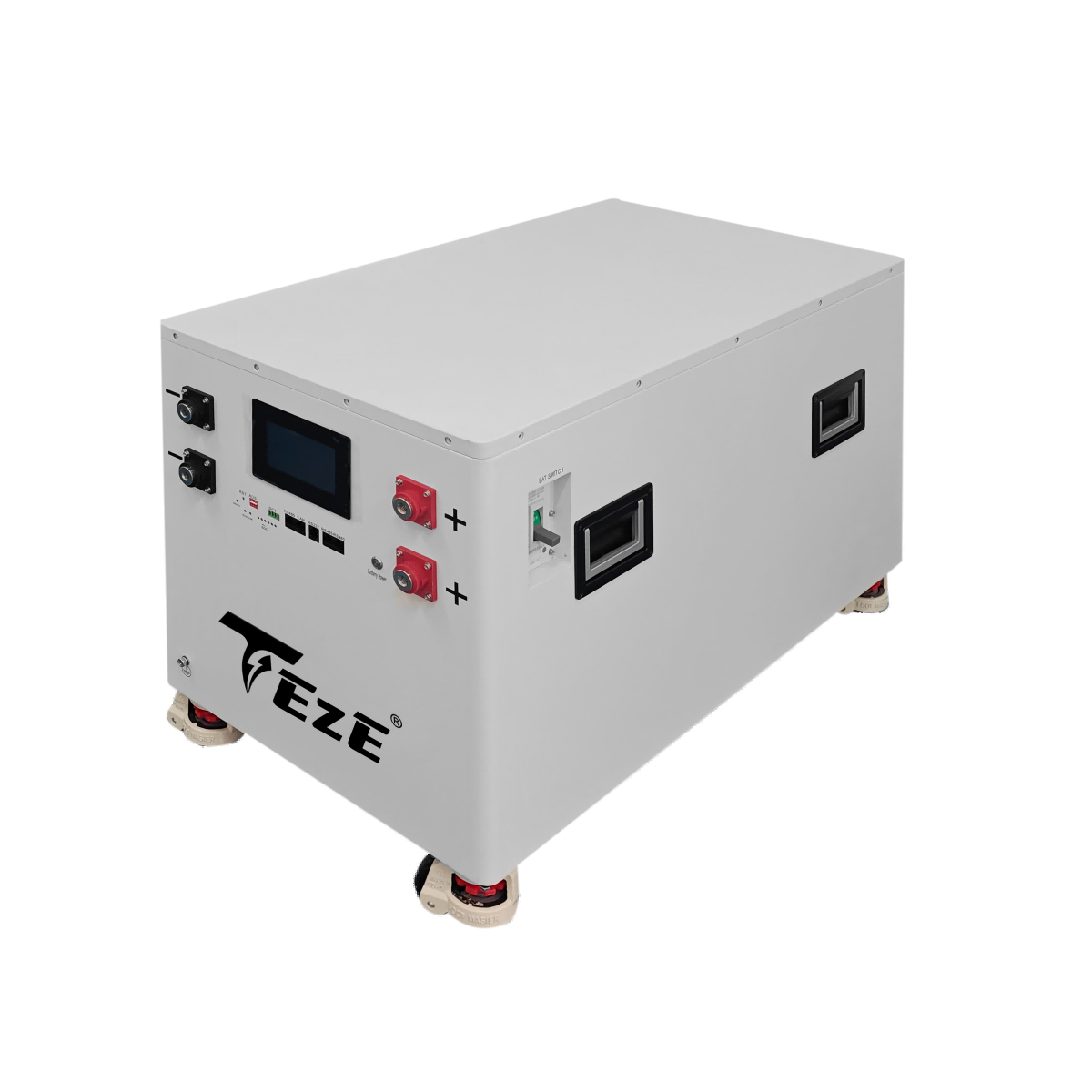 New TezePower DIY Case Kits for 51.2V 628AH MB56 32KWH LiFePO4 Battery Case Set DIY Box with Air Switch, Built in Bluetooth JK 200A BMS, 2A Auto-Balancing