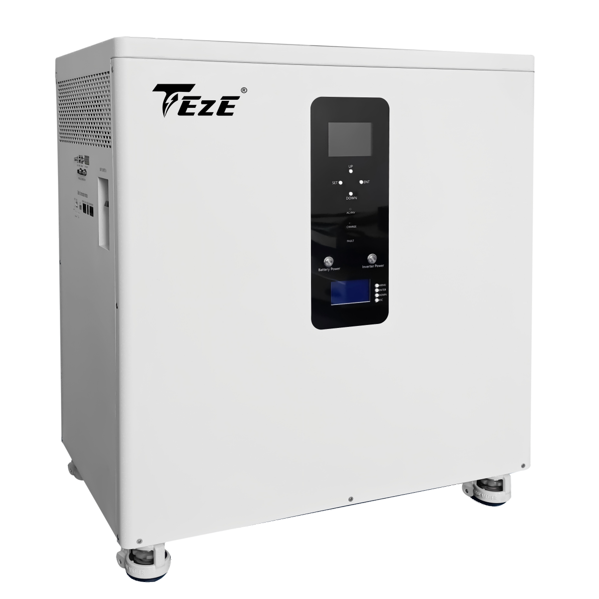 TezePower 48V 51.2V 628Ah 32KWH 30KWH All in One LiFePO4 Battery Mobile ESS Built-in 12kw AC380V Hybrid off-grid Three Phase Inverter, Smart Bluetooth BMS, MPPT, Active Balancer-Solar Battery Systems for Home