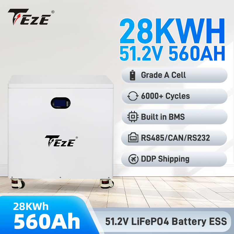 TezePower 51.2V 48V 400Ah 20kWh LiFePO4 Battery Mobile ESS With Active Balancer, Home Energy Storage System