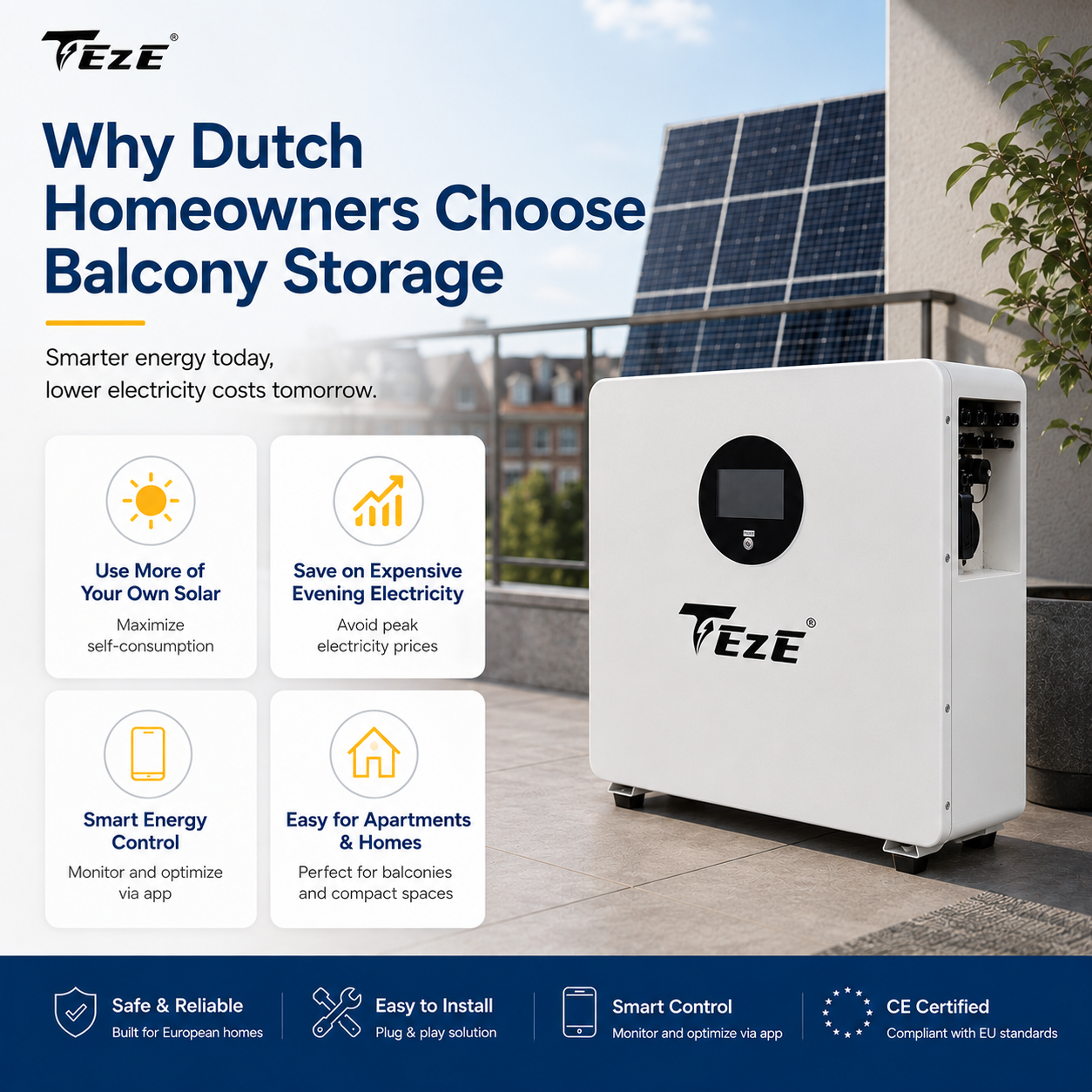 5kWh Balcony Home Energy Storage System 51.2V 100Ah LiFePO4 Built-in 2.4kW Inverter Off-grid Solar System Plug and Play ESS