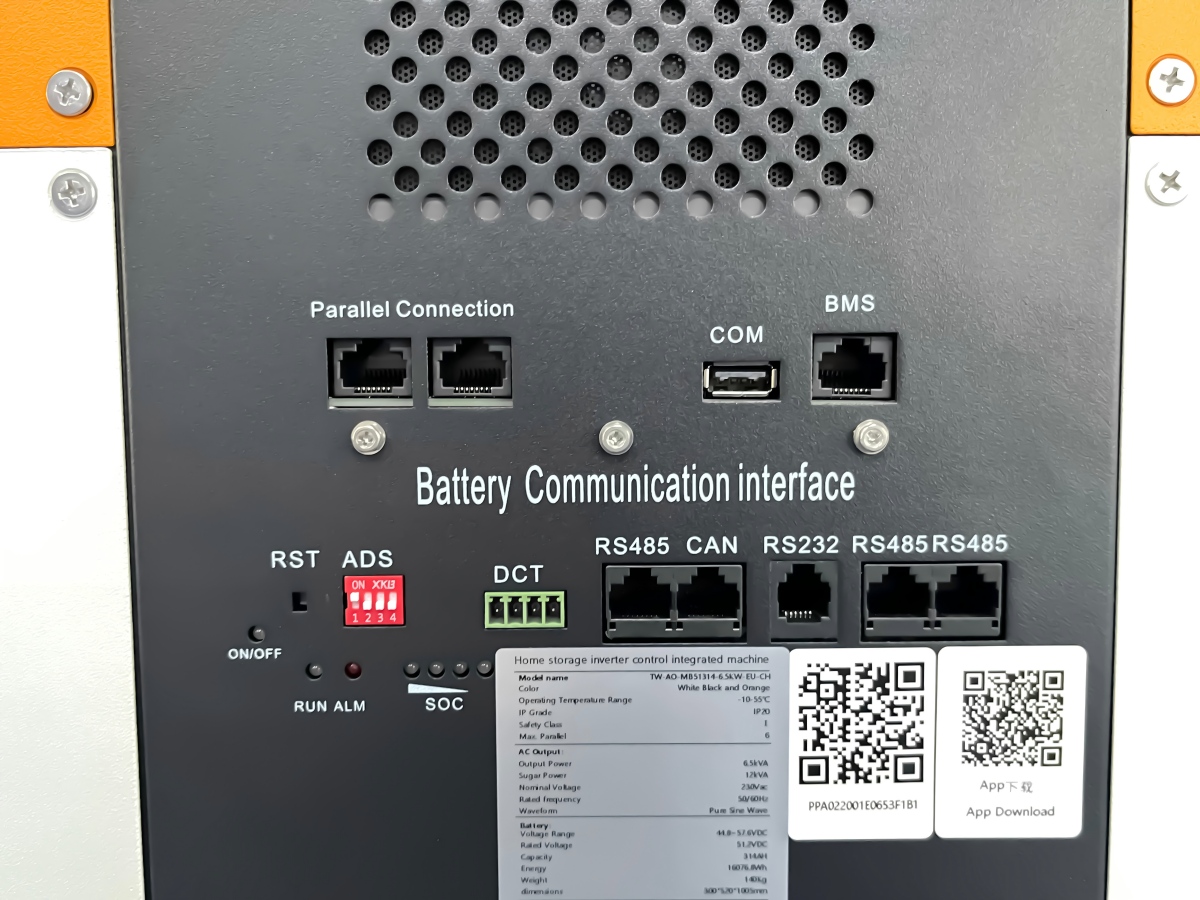 51.2V 314Ah 16kWh All-in-One LiFePO4 Battery with Built-in 6.5kW Hybrid Off-Grid Inverter | TezePower