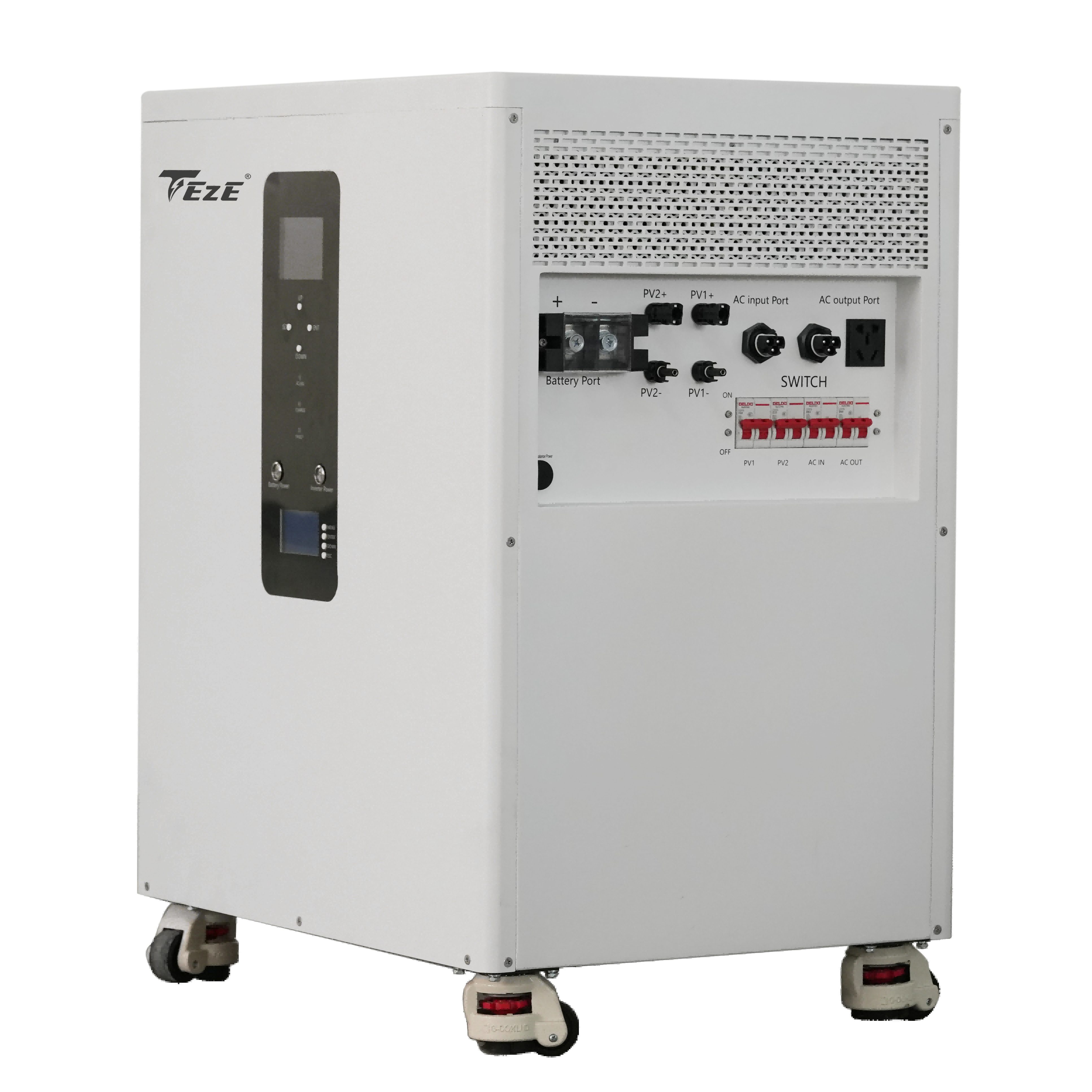 TezePower 51.2V 48V 400Ah 20kWh All in One LiFePO4 Battery Mobile ESS Built-in 10kw Inverter, BMS, MPPT, Active Balancer-TezePower