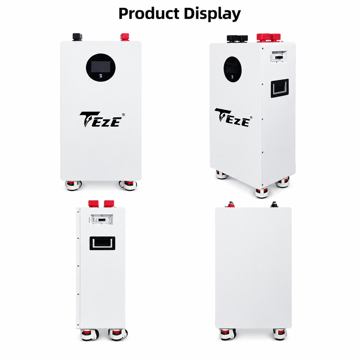 TezePower 9kWh 45V/48V 200Ah Sodium-ion DIY Battery Box Case Kits Pack with 200A BMS, WiFi, Bluetooth & APP for Home Solar Energy Storage