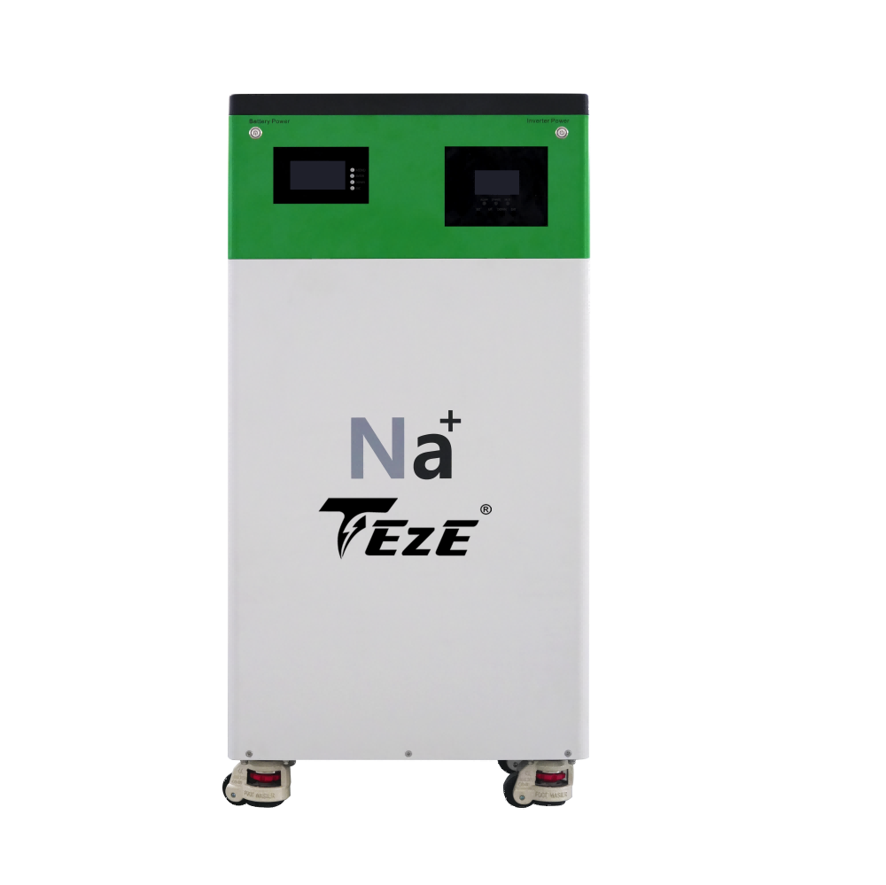 TezePower 10KWh All in one Na+ Battery 48V 200Ah Sodium Ion Mobile ESS Built-in 5KW Hybrid Off-grid Inverter, BMS