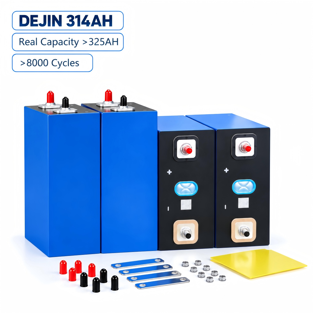 DEJIN 314Ah LiFePO4 Battery Cells - Brand New Grade A+ with QR Code for EV RV Solar Power