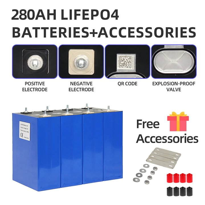 Hithium 280Ah LiFePO4 Battery Cells - Brand New Grade A with QR Code-TezePower