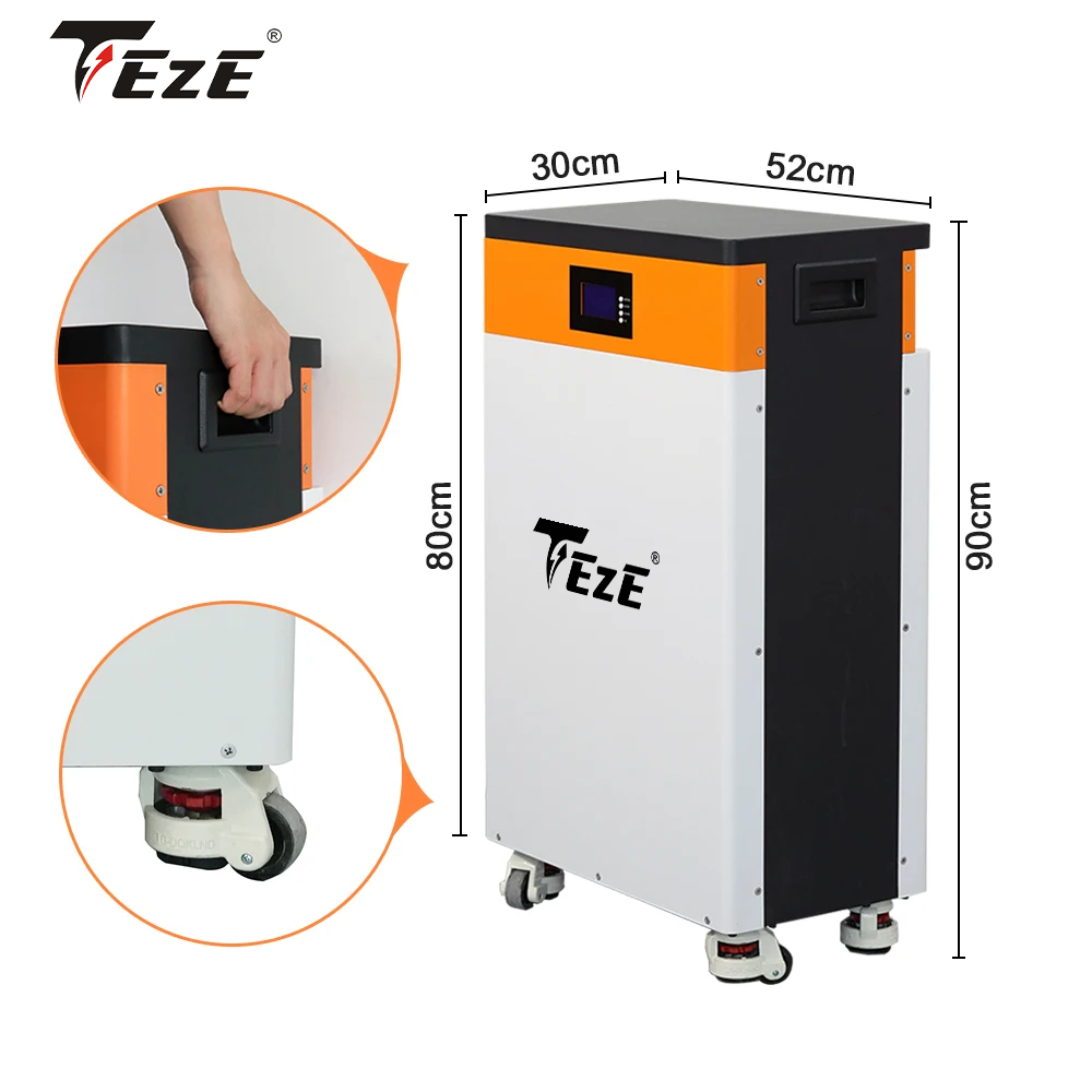 EU Stock-TezePower 51.2V 48V 280Ah LiFePO4 Battery 14kWh Solar Lithium ion Battery Mobile ESS With Active Balancer-Home Energy Storage System-Backup Power for Home