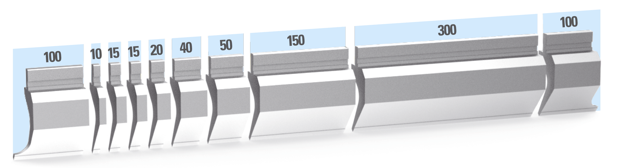 Tranyond press brake punches — illustrative tooling profile