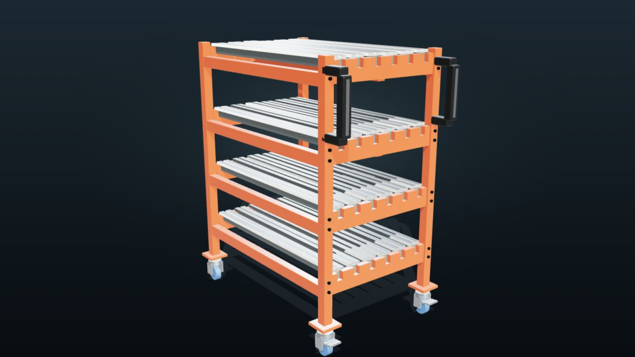 Orange Tranyond press brake tooling storage trolley