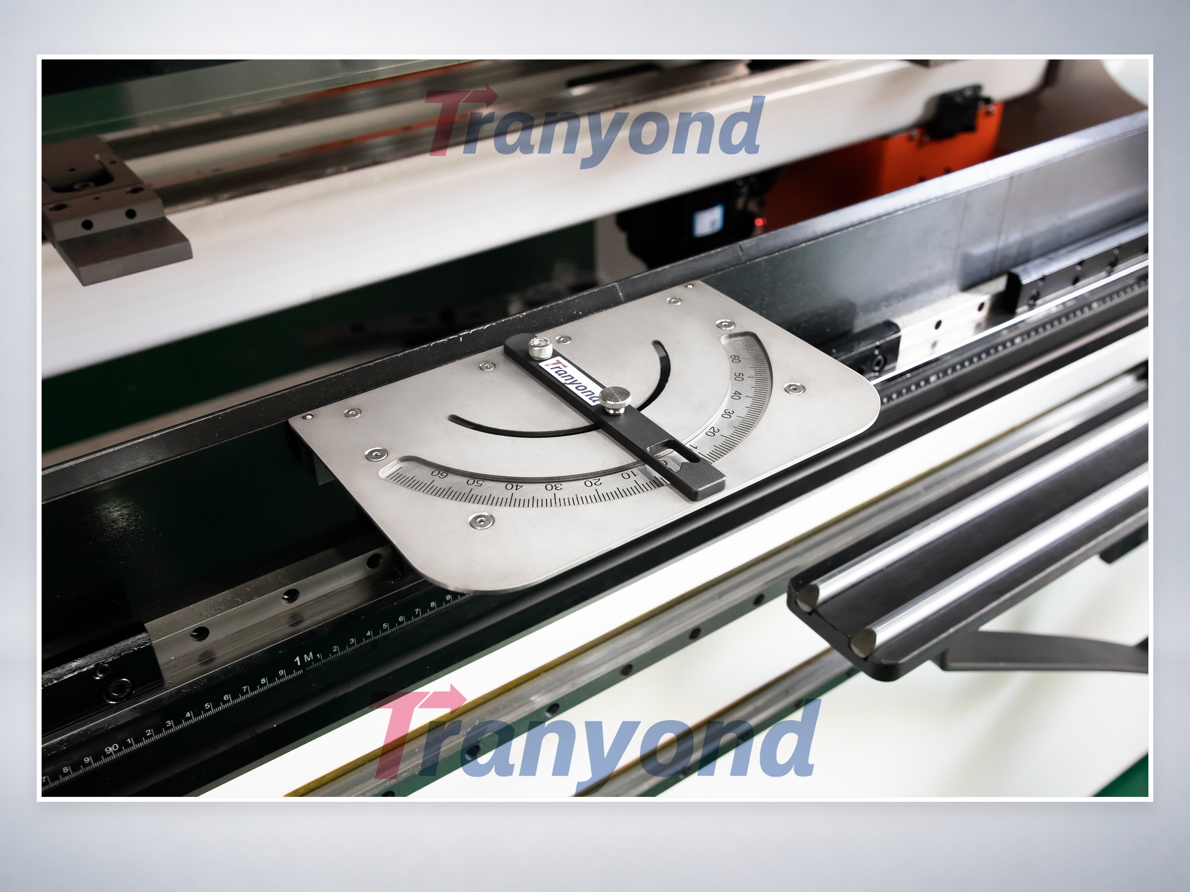 Tranyond magnetic squaring arm for press brake - application view