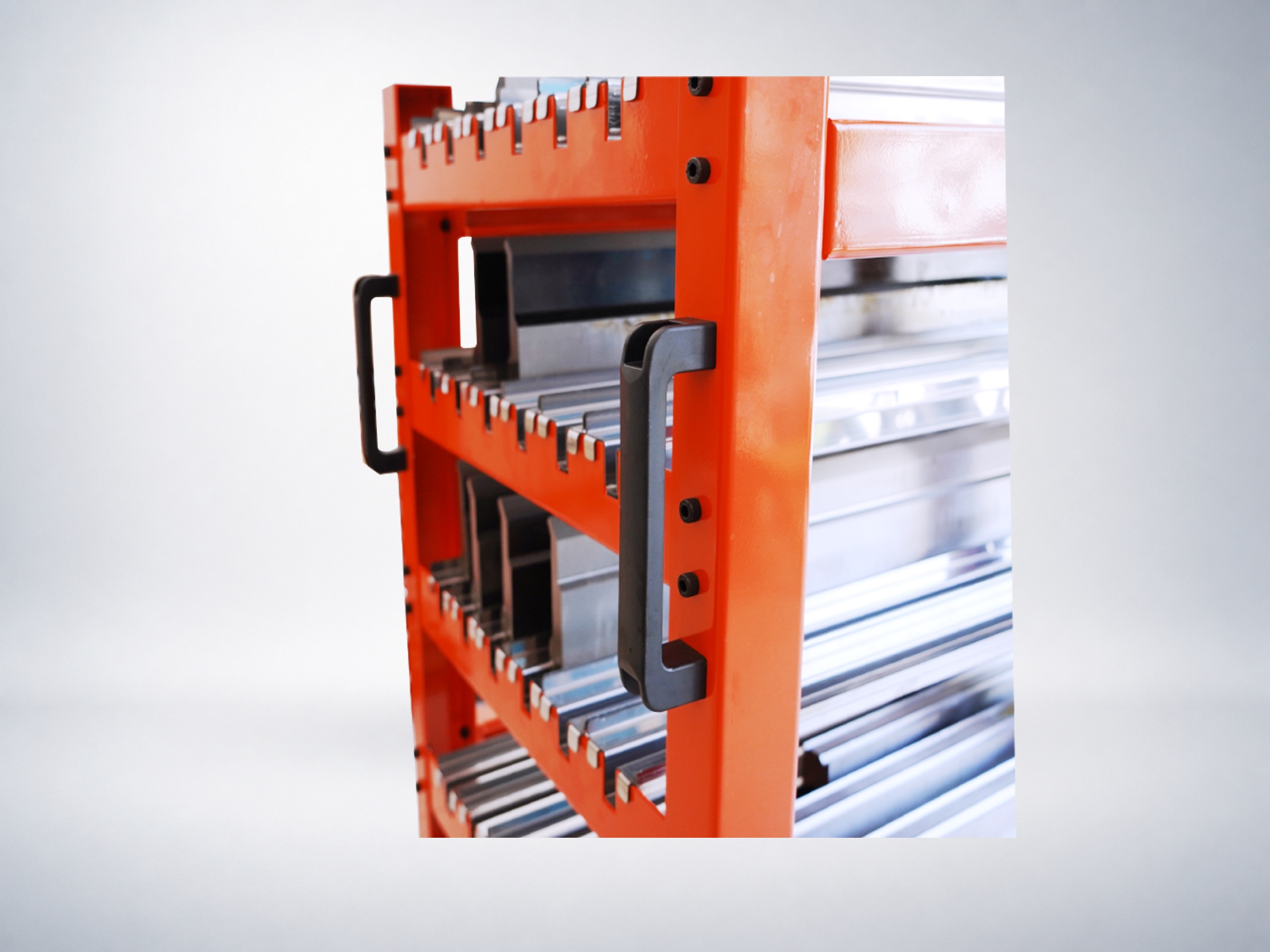 Tranyond press brake tooling storage trolley - tooling storage view