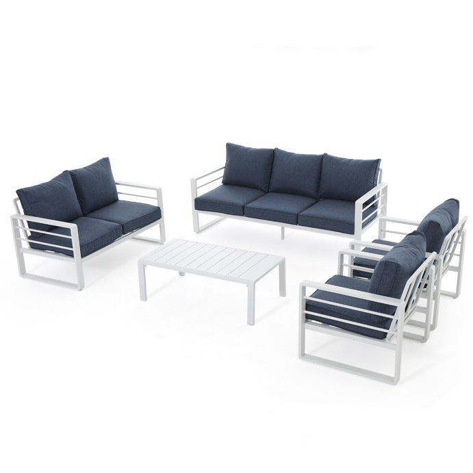 5Pcs Aluminum Patio Furniture Set Modern Outdoor Conversation Set, 7 Seat